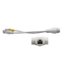 Divisor de cable de red 2 en 1 para cámara POE, conector de cable de red de tres vías, cabezal RJ45, impermeable, instalación de cámara POE