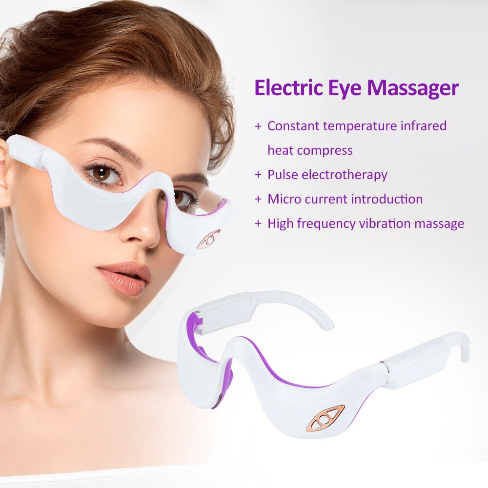Electric Eye Beauty Device Infrared Compress Eye Pulse Massage Micro Current Relieves Fatigue Eye Reduces Lines Instrument
