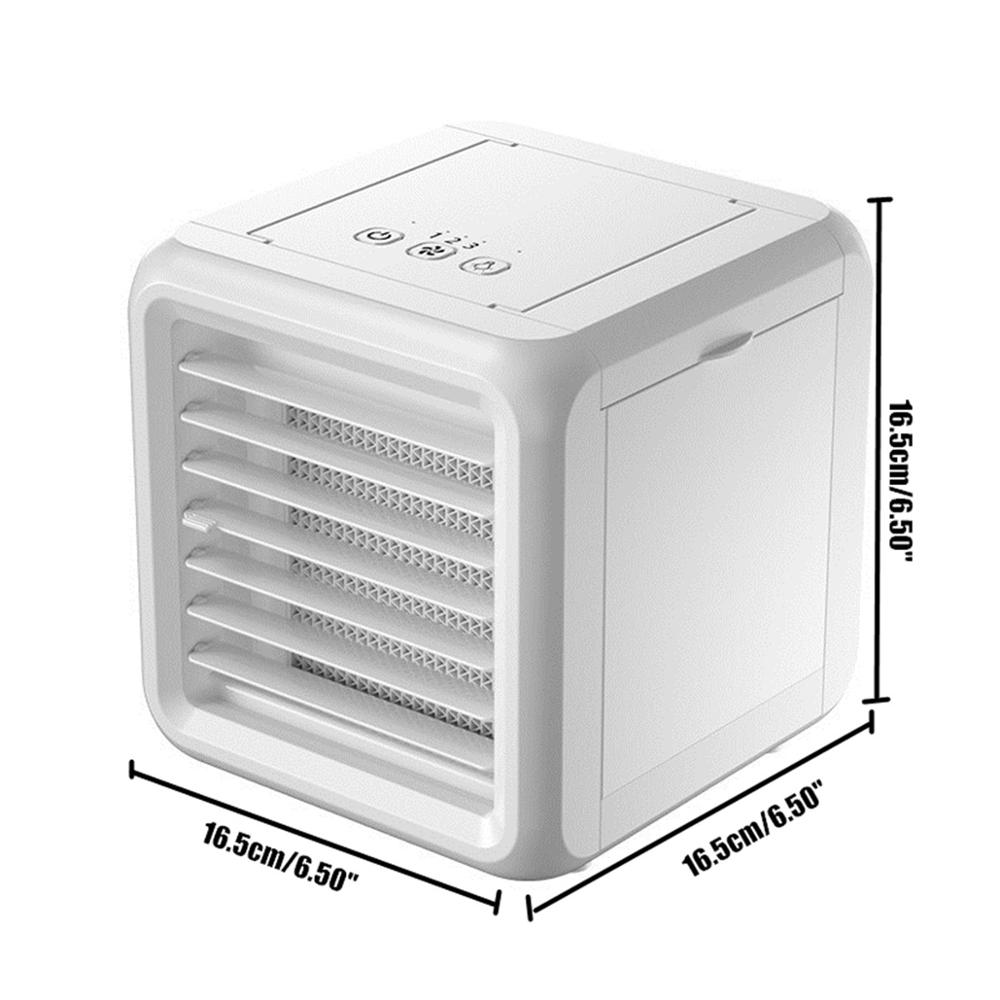 Mini Draagbare Airconditioner 7 Kleuren Licht Airconditioning Luchtbevochtiger Luchtreiniger Usb Luchtkoeler Ventilator Met 2 Water Tanks Voor thuis: Default Title