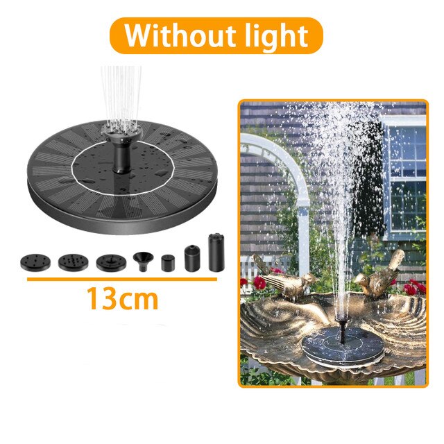 Mini Solar Water Fountain Pool Pond Waterfall Fountain Garden Decoration Outdoor Bird Bath Solar Powered Fountain Floating Water: 13cm