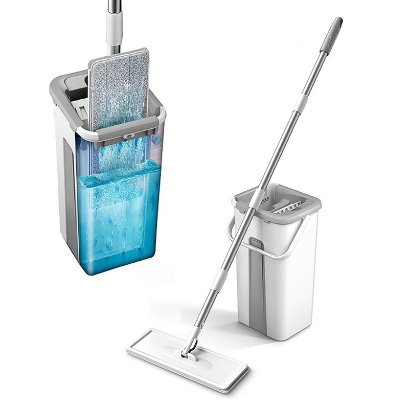 mop strizzare con secchio per la pulizia dei pavimenti Magia spremere Mocio secchio piatto Mocio rotante lavaggio pianoforte pigro nazionale pulizia della casa