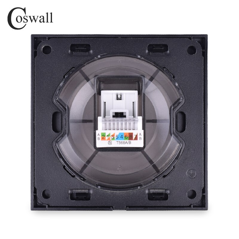 COSWALL Crystal Tempered Glass Panel Wall Socket R... – Vicedeal