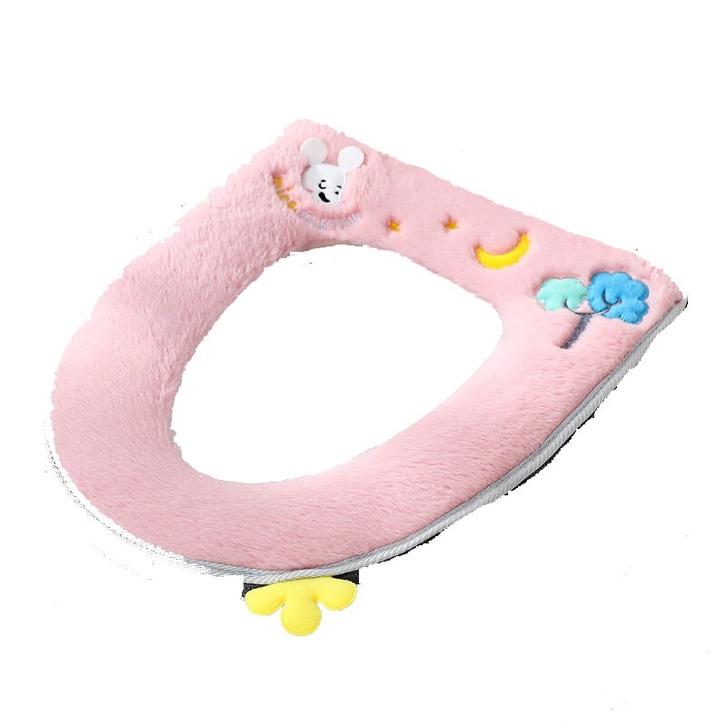 Home Four Seasons Toilet Cover Sitting Washer Washable Zipper Toilet Cover Universal Waterproof And Cute Toilet pad Plush/linen
