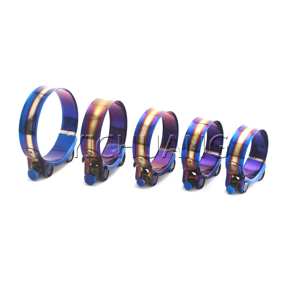 Universal Stainless Steel Hose Clamp Kit Adjustable Titanium Blue T Bolt Clamp 1 inch to 4.45 inch 26mm to 113mm