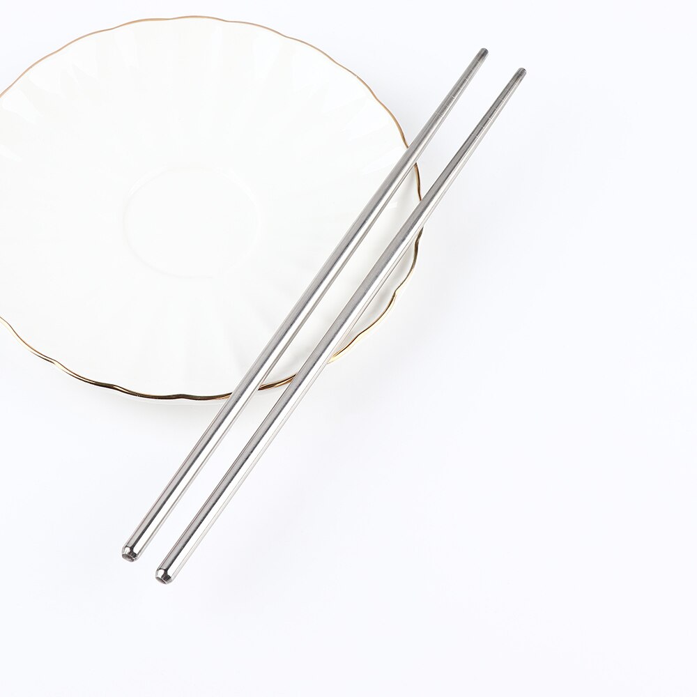 1 Pair Chinese Stainless Steel Chopsticks Stylish Non-slip Chopsticks Kitchen Tools Home Practical Tableware