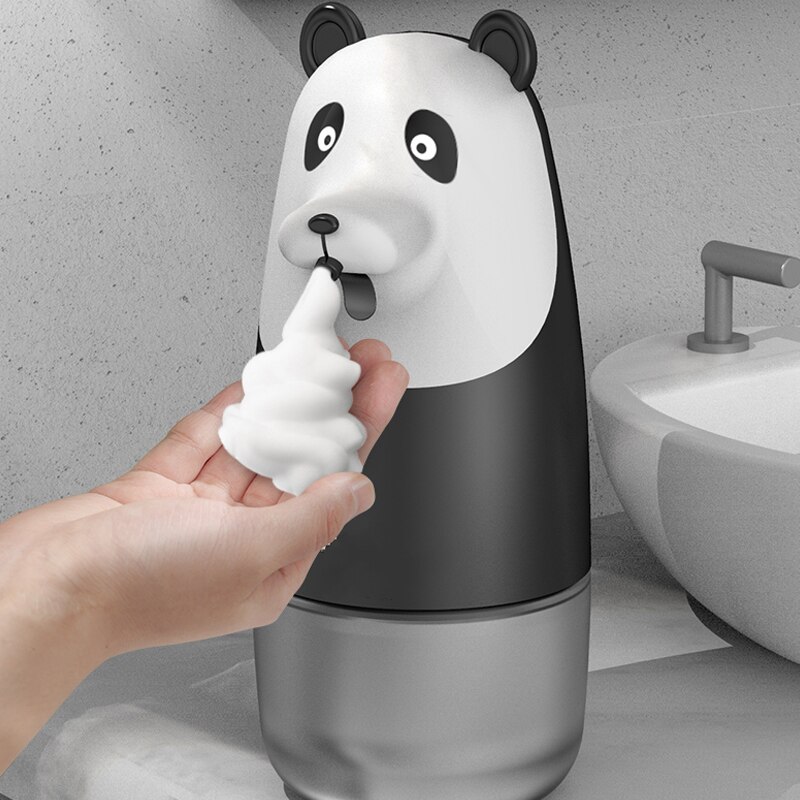 D2 Cute Panda Portable Automatic Liquid Soap Dispenser Bathroom Kitchen For Kid Touchless Induction Foam Bubble Antiseptic Hands