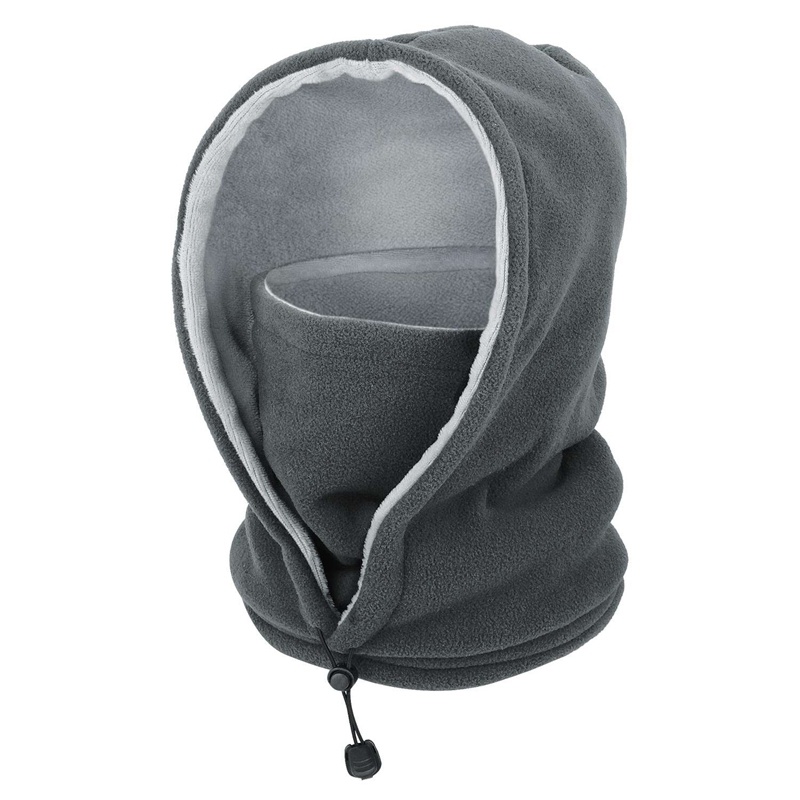 Ritoper vinter fleece balaclava mænd kvinder beanie varm tykkere hat tørklæde hals sport maske udendørs skiløb cykling skullies: Grå