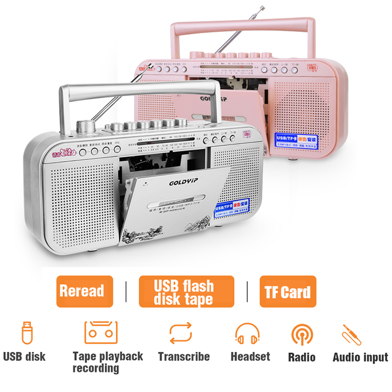 Tape Recorder Radio Fm/Sw/Cassette U Disk MP3 Repeater Engels Bandtranscriptie Speler Kinderen Leren Machine