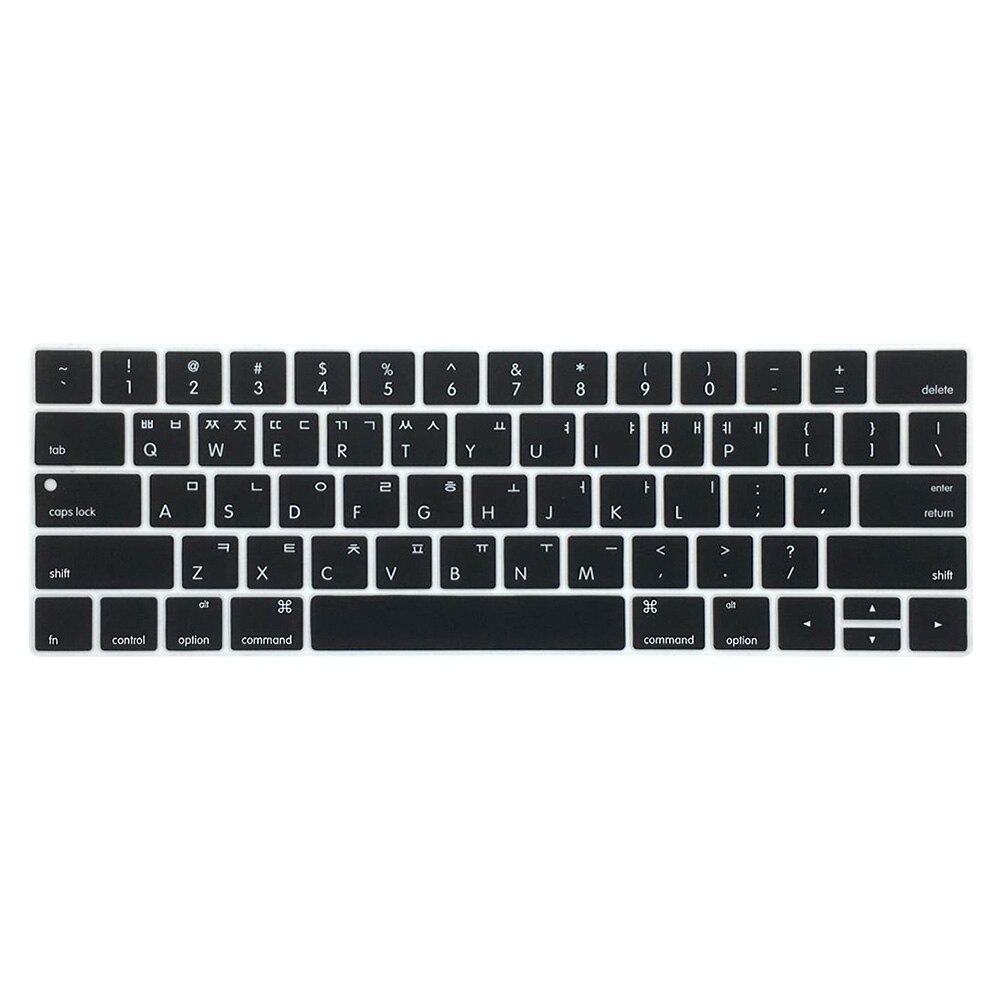 Korean Keyboard Cover Protector Skin for MacBook with touch bar 13 15 A1706 A1707A1989 Korea laptop keyboard protective film: black