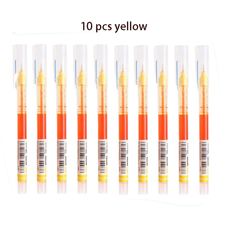 Bolígrafo de Gel líquido recto de 10 colores, bolígrafos de Gel coloridos de gran capacidad de secado rápido, bolígrafos Rollerball de 0,5mm, papelería para escuela y oficina: Gris claro