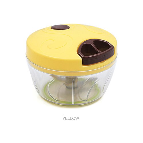 Picadora de comida de cocina, picadora Manual de mano para el hogar, procesador de cuerda, trituradora, Máquina para ensalada, herramientas para vegetales: Amarillo