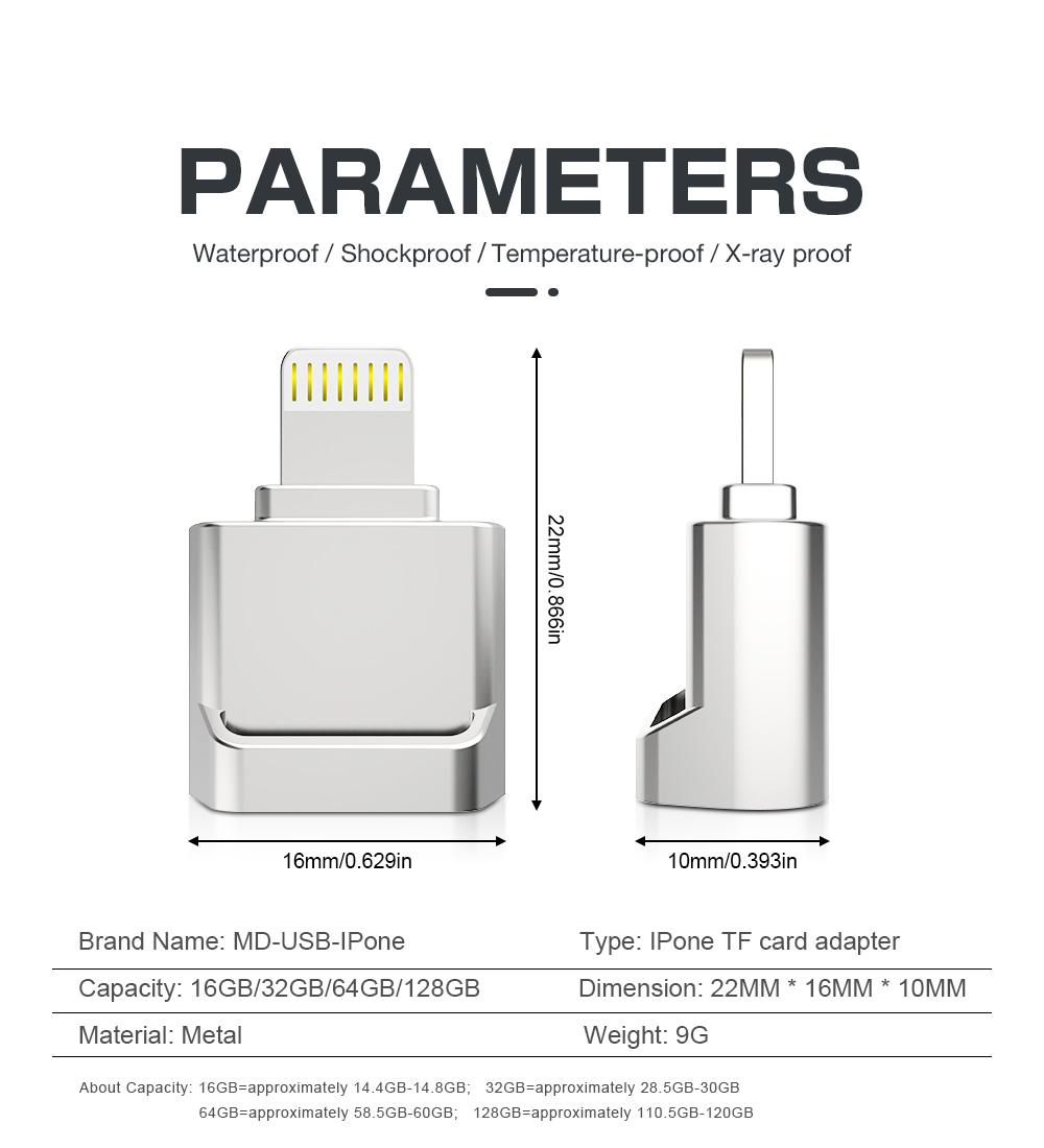 8-256Gb Mini Lightning Micro Sd Kaartlezer Voor Iphone 6 7 8 Plus Tf Kaartlezer Geheugen stick Voor Ipad Ipod