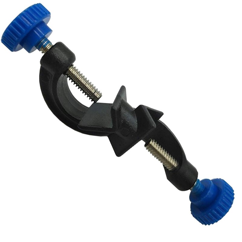Lab Clamp 3 Prong Finger Style Rubber-Coated Head a Black Laboratory Stand Clip