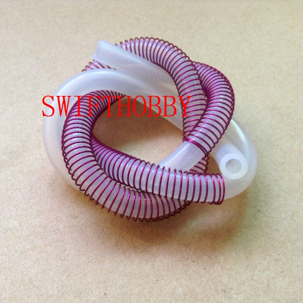 Purple silicone tube line Protection spring 300mm long 5mm ID RC Boat