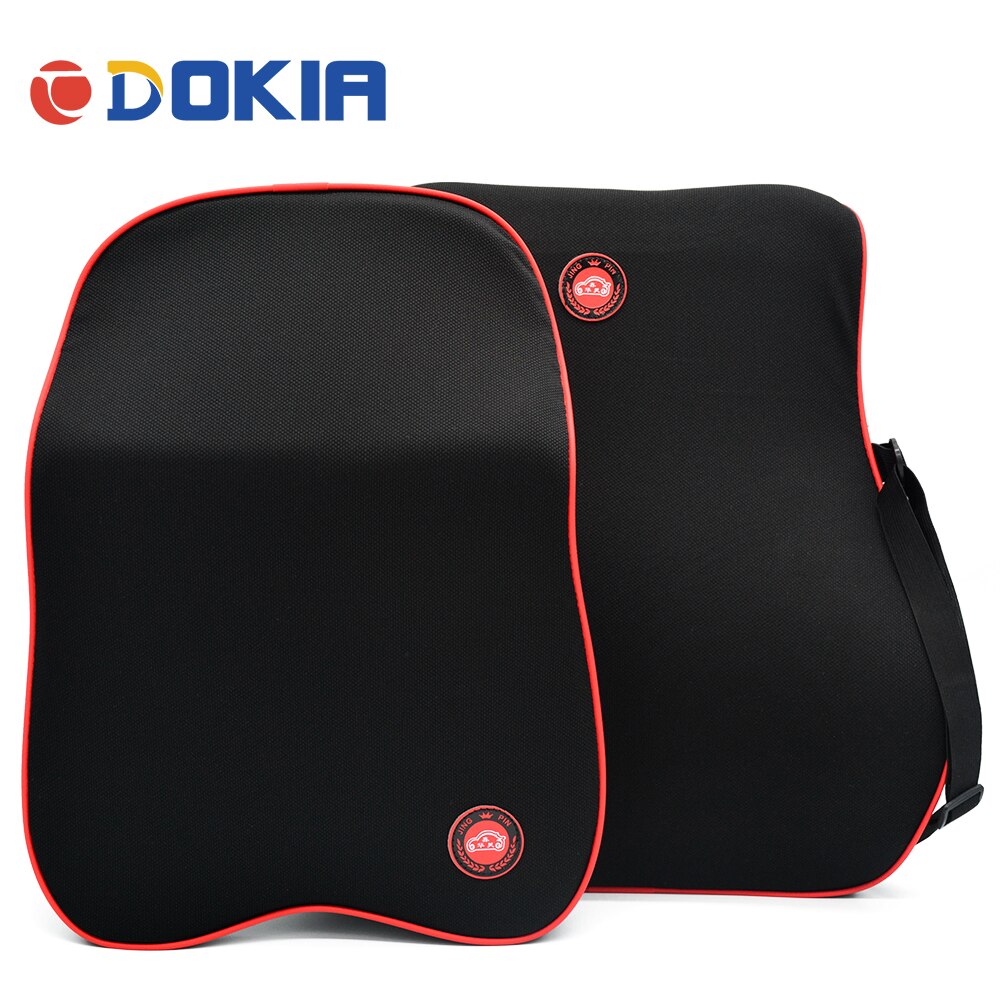 DOKIA – oreiller de voiture, coussin de cou, appui-tête, taille, dos, Support lombaire, avec sangle réglable, pour chaise de voiture et de bureau