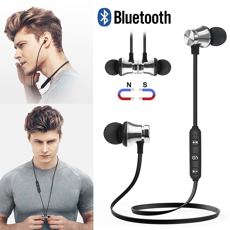 Mehrfarbig magnetisch Drahtlose Bluetooth Sport Musik Kopfhörer Stereo in-Ohr-Kopfhörer Mit Mikrofon Für Iphone Samsung