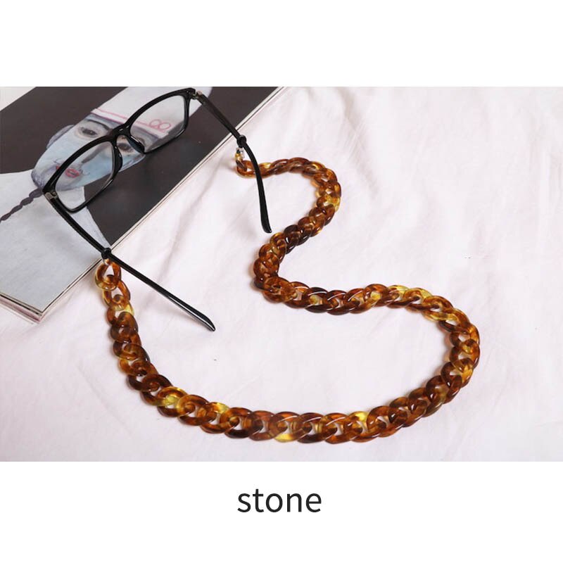 Chaîne de lunettes de soleil de retenue de lunettes de soleil de 20 couleurs, corde de lunettes de lecture en acrylique de 70cm longueurs, sangles de maintien de lanière vintage antidérapantes: Pierre