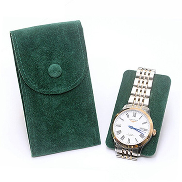 Flanellen Horloge Opbergdozen Case Zacht Horloge Zak Horloge Collectie Mechanische Horloge Organizer: Green