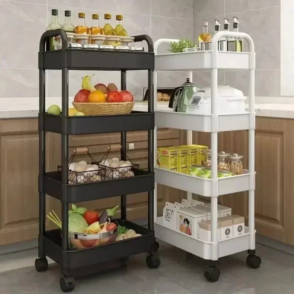 Meerlaags trolleyrek Keukenvloer Slaapkamer Babysnacks Mobiele badkamer Badkamer Opbergrek