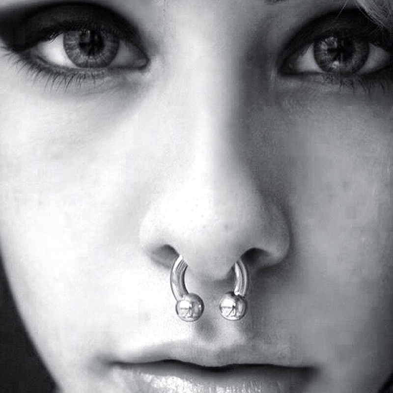 1 Stk/partij Staal Grote Grote Formaat Hoefijzer Ring Neus Piercing Oor Expander Bcr Hoop Earring Septum 12-00G mannelijke Intieme Lichaam Sieraden