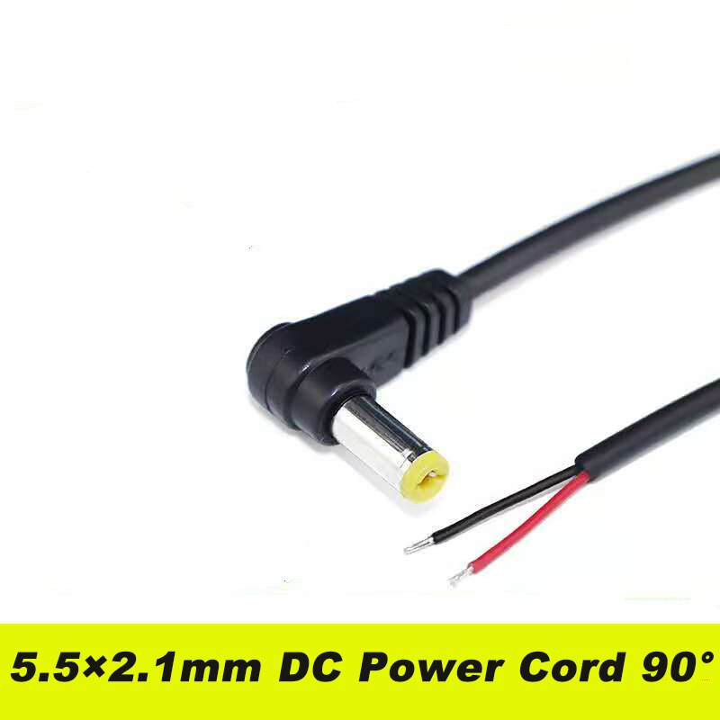 1Pcs 1Meter 22AWG Dc Power Plug L-Vormige 5.5X2.1mm Mannelijke Haakse Single Hoofd Jack Met Koord connector Kabel.