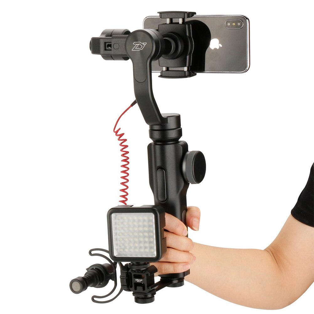 Stabil video lys mikrofon stativ forlænger beslag fotografering led triple mount glat bar 3 in 1 tilbehør kold sko