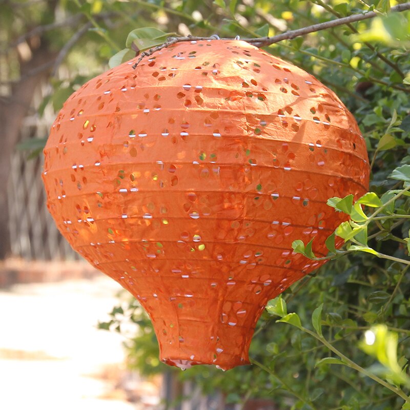Lanterne en papier ballon à Air ajouré, lanterne arc-en-ciel, décoration, fournitures de fête d&#39;anniversaire pour enfants, décoration de mariage à domicile, 20cm: orange