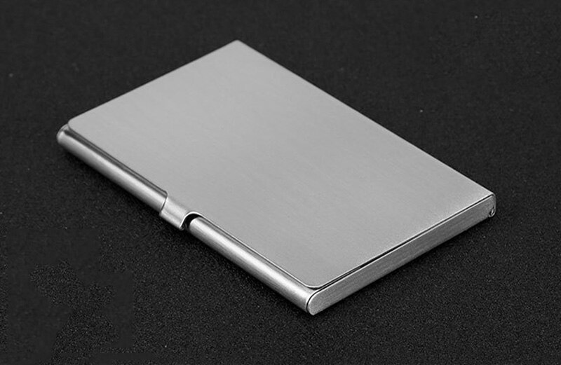 Stainless Steel Business Credit Card Holder Men Women Metallic ID Card Holder Protable Rfid Wallet Porte Carte Blocking Case: wiredraw