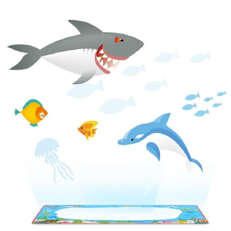 HKYSHP – toile magique à eau océan 64x48 cm, couverture d'écriture à l'eau, Puzzle d'éducation précoce pour enfants