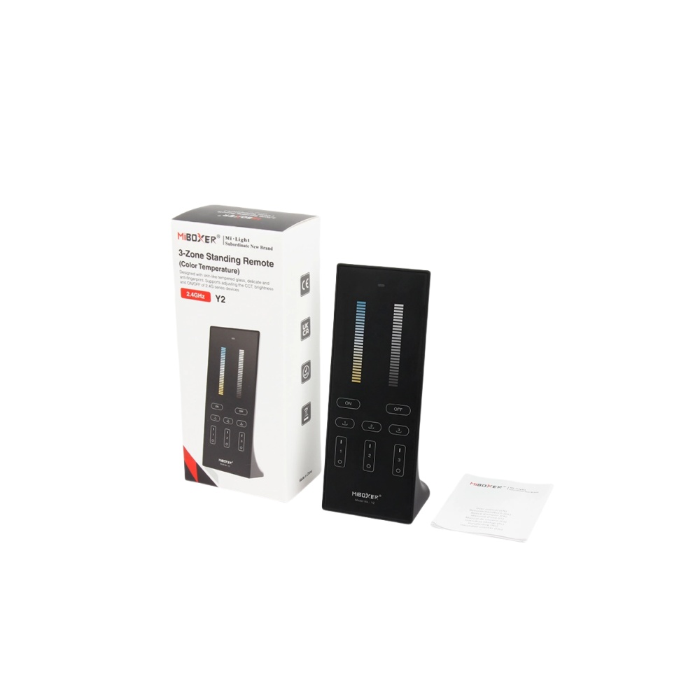 Miboxer  y1/y2/y3 lysstyrke/cct/rgb cct vertikal fjernkontroll  (2.4 ghz) fungerer med flere enheter samtidig vertikal design: cyan