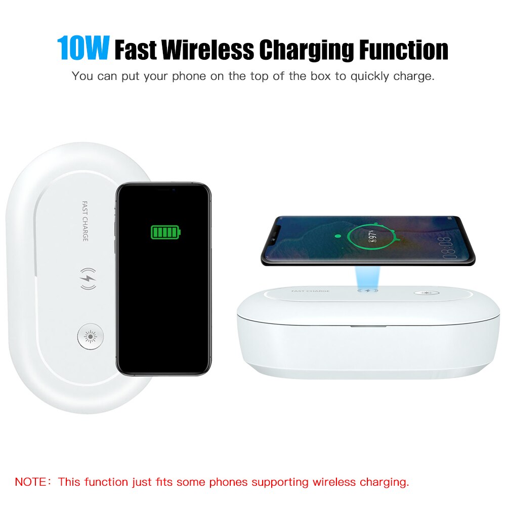 Wireless Charger UV Light Phone Sterilizer Box ozonizer Personal Sanitizer Disinfection for Jewelry mask Cleaner Car Home Use