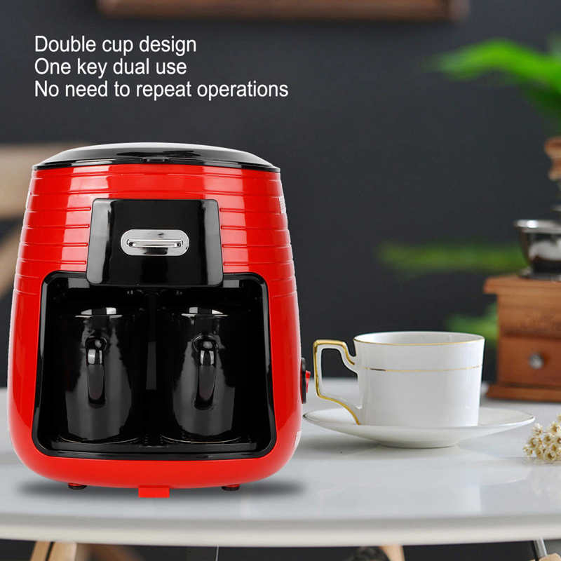 0.25L Full Automatic Coffee Machine American Double Cup Drip Coffee Maker Tea Making Concentrated American Espresso Drip Machine