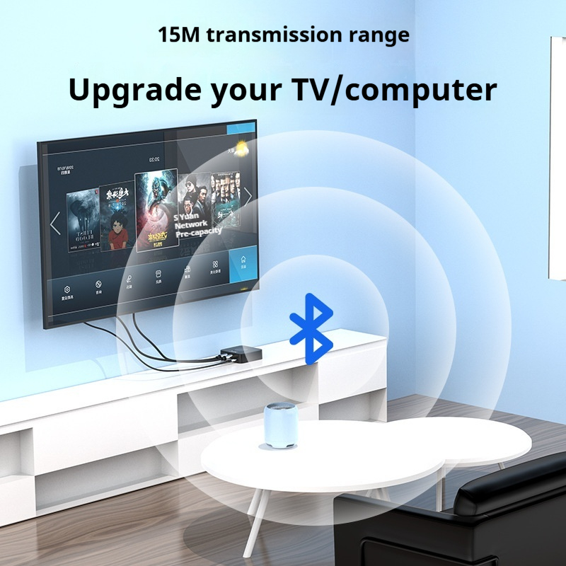 Adaptador de audio Bluetooth 5.0 inalámbrico ‌ Transceptor de doble banda para amplificador/PC/TV/auriculares/audio del coche
