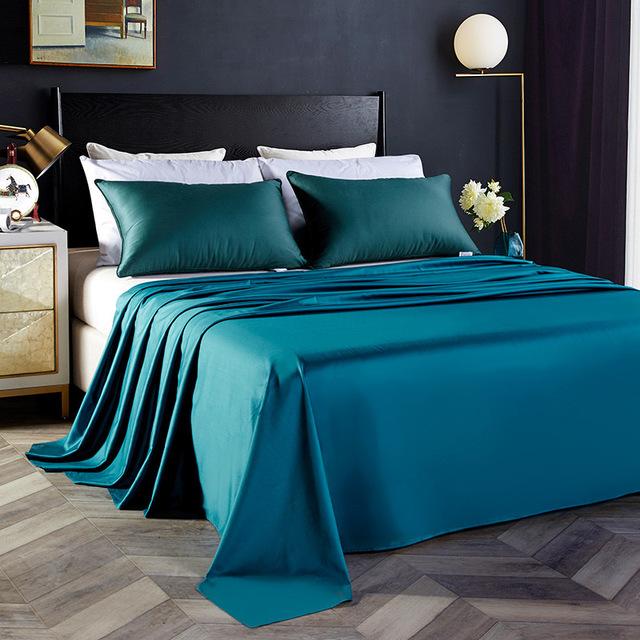 46 Flat Sheet Single 300 Thread Count 100% Egyptian Cotton Hotel Collection Luxury Flat Sheet Sold Separately: Blue / 245cm245cm