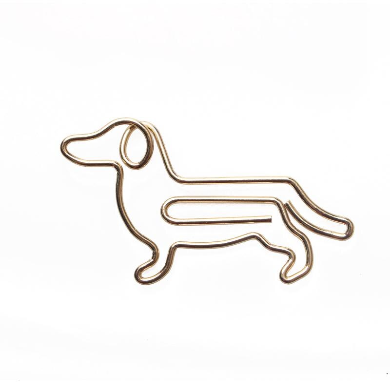 Goldene Hund Clip Ebene büroklammern Karikatur Papier Clips Kreative Anpassung Spezielle-geformt Gold Papier Clips Kawaii Schreibwaren: B