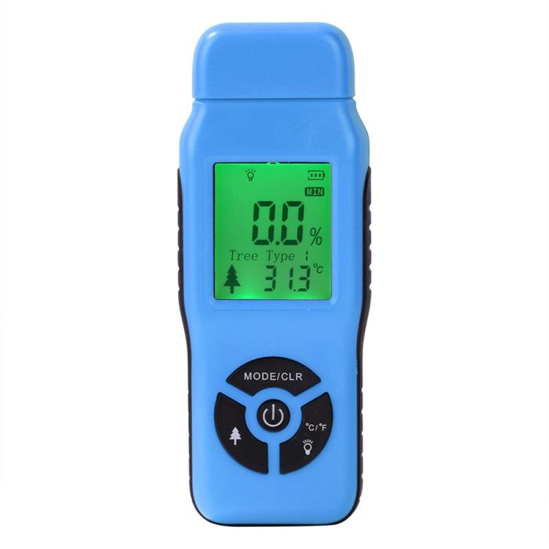 Handheld Digital Wood Moisture Meter Paper Humidity Tester Wall Hygrometer Timber Damp Detector With LCD Display Probe: 3 blue