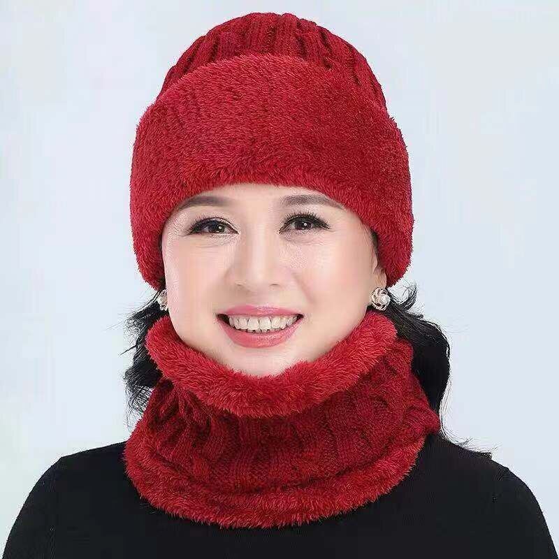 MAERSHEI sombrero tejido mujer pañuelo de color liso y sombreros de las mujeres de invierno gruesa gorros de abrigo la Edad Media tapas