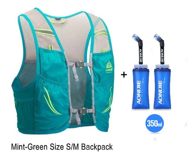 AONIJIE-Chaleco de hidratación ligero C932, bolsa para deportes al aire libre, senderismo, Maratón, 350ml: green vest SM 2Flask