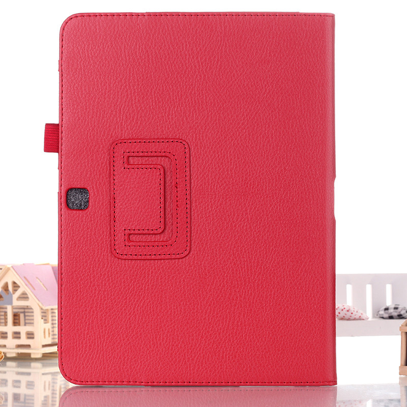 Livre d'affaires housse en cuir pour Samsung Galaxy Tab 3 10.1 P5200 P5210 P5220 tablette: Rouge