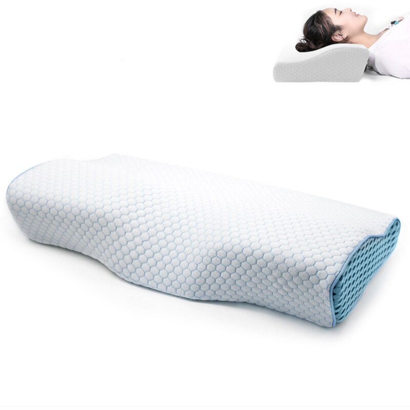 Almohada de memoria ortopédica para el dolor de cuello y protección del cuello, almohada de espuma de memoria de rebote lento, funda de almohada Cervical para el cuidado de la salud