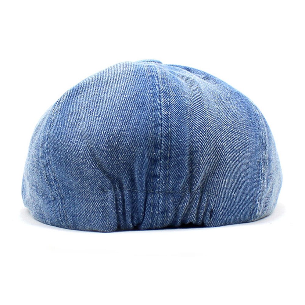 Casquette de livreur de journaux en Denim bleu, chapeau à huit panneaux en coton pour hommes et femmes, casquettes de garçon de boulanger, rétro