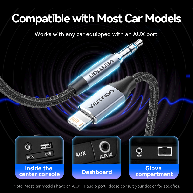 Adaptador Vention para iPhone DAC Lightning macho a 3,5mm adaptador macho para auriculares Cable de Audio para iPhone 14 13 12 Pro max Cables Aux