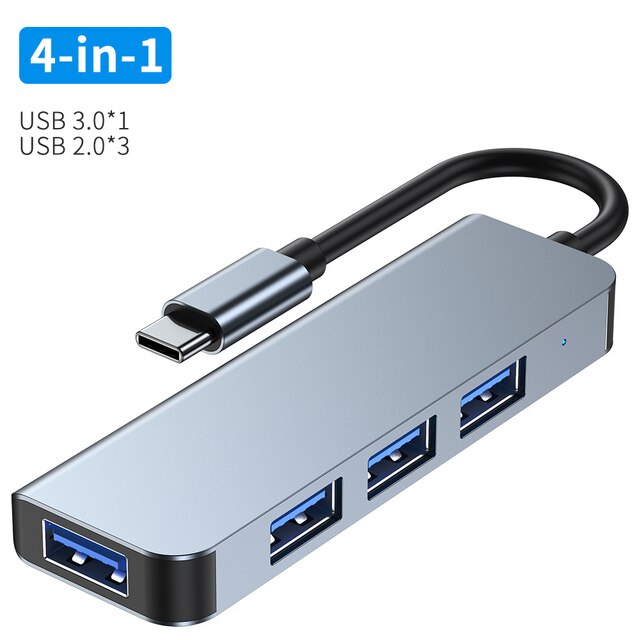 USB C HUB to 4K HDMI-compatible VGA RJ45 Adapter with PD TF SD Jack 3.5mm AUX 4/5/6/8/11 Port Dock Station for Macbook Pro/Air: B-4 In 1 Type C