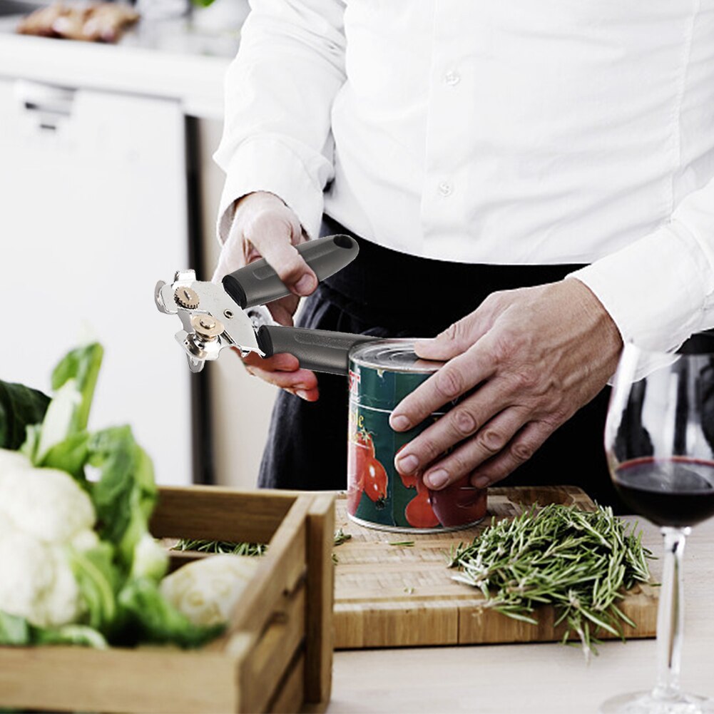 1pc Home Multi-Functional Can Opener Manual Stainless Steel Bottle Opener Kitchen Tin Opener Smooth Edge Easy To Use C50