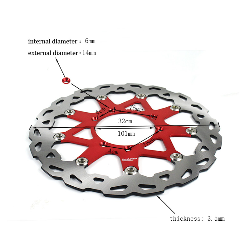 320Mm Oversize Front Drijvende Remschijf Rotor Voor Honda Cr Crf CR125 CR250 CRF250R CRF250X CRF450X CRF450R Motocross Enduro