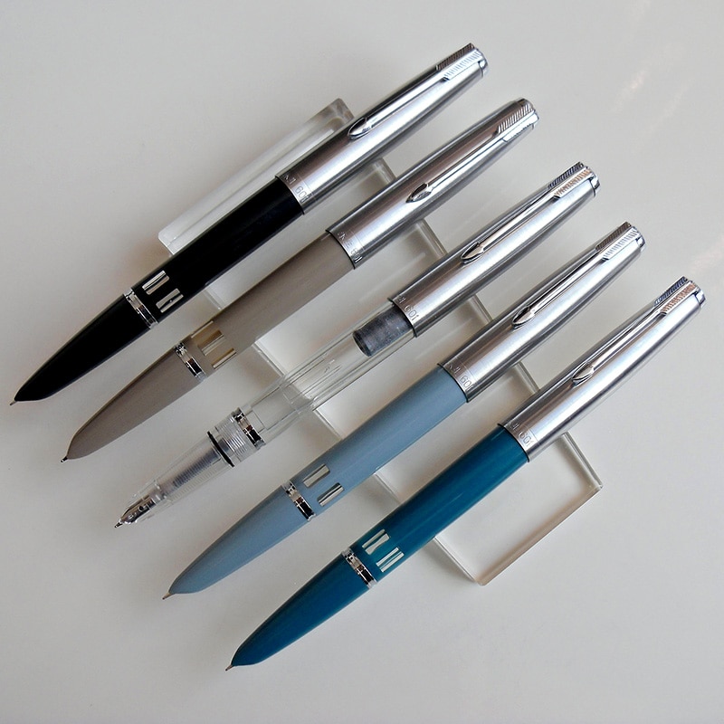 Yong Sheng 601 0.5mm Fine Nib Vacumatic Fountain Pen Metal+ABS Body Silver Cap