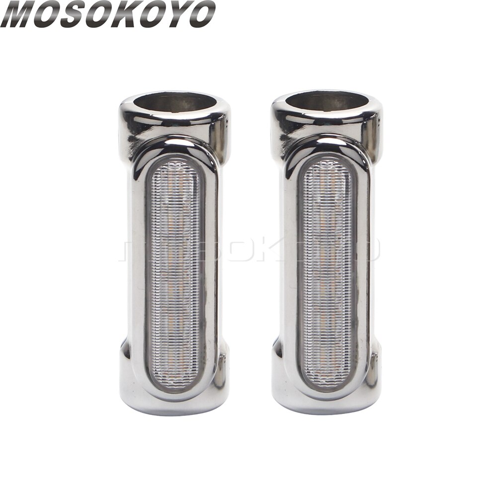 Chrome Motorcycle Highway Bar Switchback Driving Light White Amber LED 1.25'' Crash Bars For Yamaha Harley Touring Universal