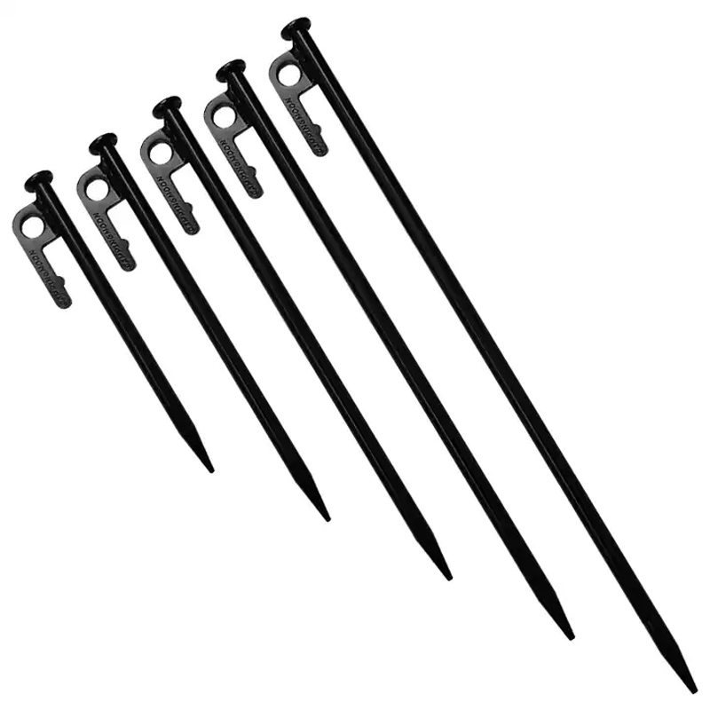 15Cm-40Cm Hoge Sterkte Stalen Camping Nagel Outdoor Metalen Zwarte Strandharingen Tent Staak