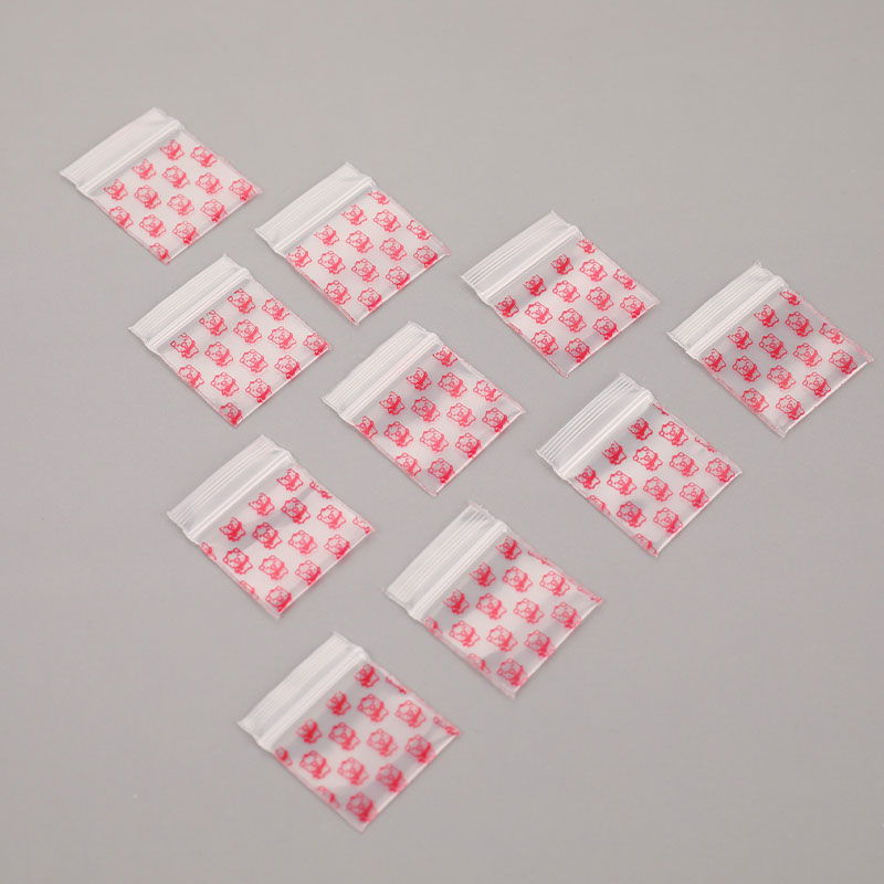 100 stuks mini ziplock zakjes, kleine plastic zakjes met ritssluiting, verpakking voor pillen