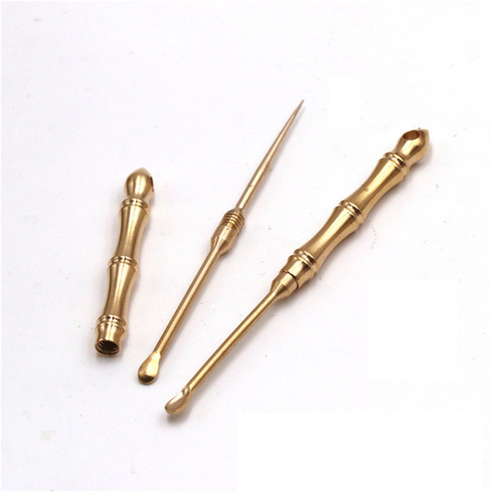 Portable Multifunctional Ear Spoon Toothpick Combination Pure Brass Toothpick Ear Spoon Stronger Than Dental Floss Tool